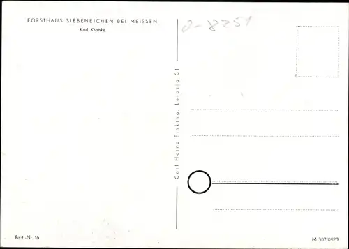 Künstler Ak Kranke, Karl, Meißen in Sachsen, Leinewebergasse, Forsthaus Siebeneichen