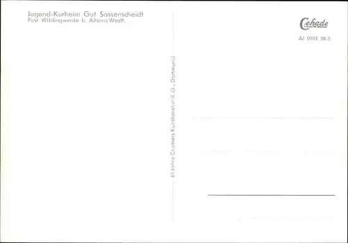 Ak Wiblingwerde im Sauerland, Jugend Kurheim Gut Sassenscheidt