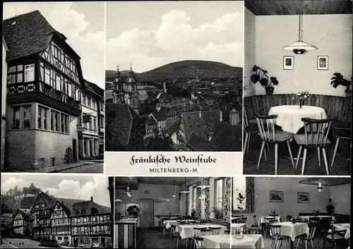 Ak Miltenberg am Main Unterfranken, Panorama, Teilansicht, Fränk. Weinstube