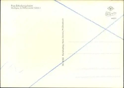 Ak Wallgau Oberbayern, Pax Erholungsheim