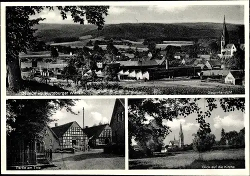 Ak Oesede Georgsmarienhütte in Niedersachsen, Gesamtansicht, Thie, Kirche