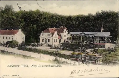 Ak Aachen in Nordrhein Westfalen, Aachener Wald, Neu Linzenshäuschen, Straßenbahn