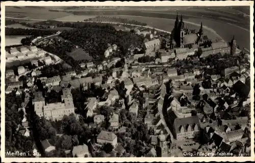 Ak Meißen in Sachsen, Fliegeraufnahme