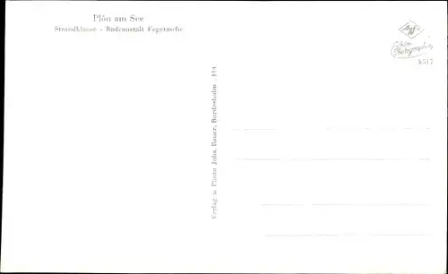 Ak Plön in Holstein, Strandklause, Badeanstalt Fegetasche