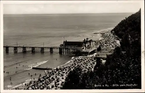 Ak Ostseebad Sellin auf Rügen, Hochufer, Strand