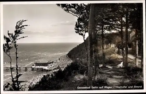 Foto Ak Ostseebad Sellin auf Rügen, Hochufer, Strand