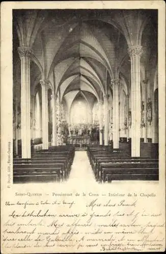 Ak Saint Quentin Aisne, Pensionnat de la Croix, Interieur de la Chapelle