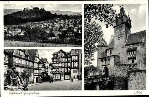 Ak Spangenberg, Blick auf den Ort, Straße, Schloß