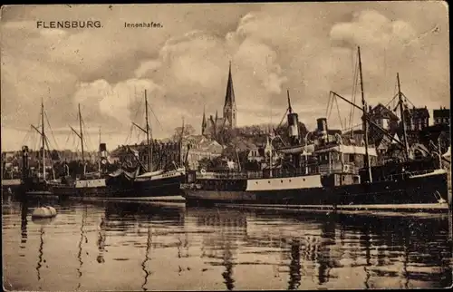 Ak Flensburg in Schleswig Holstein, Innenhafen