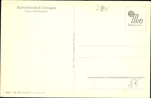 Ak Tübingen am Neckar, Tropen Kinderheim