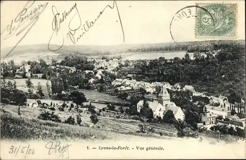 Ak Lyons la Foret Eure, Vue générale