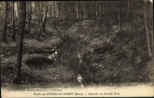 Ak Lyons La Foret Eure, Sources du Fouille Broc