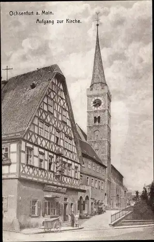 Ak Ochsenfurt am Main Unterfranken, Aufgang zur Kirche