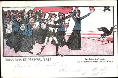 Künstler Ak Kriegsschauplatz, Das letzte Aufgebot, Heilsarmee unter General Booth
