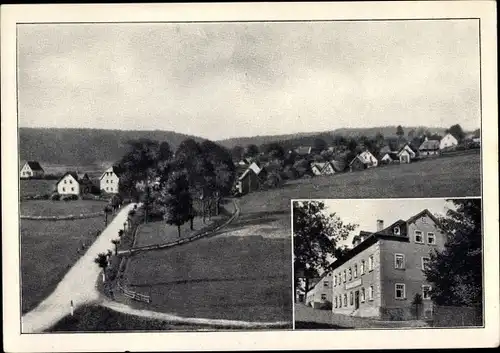 Ak Lippertsgrün Naila in Oberfranken, Gasthaus Hans Wirth, Panorama vom Ort