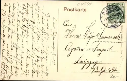 Ak Ostrau in Sachsen, Straßenpartie, Gasthaus