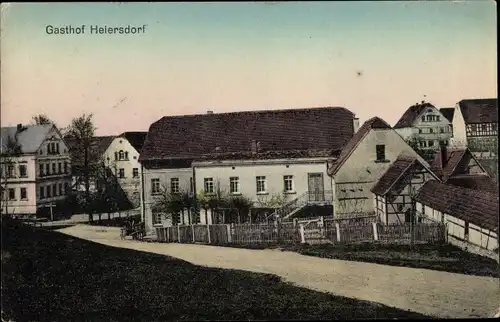 Ak Heiersdorf Engertsdorf Nobitz Altenburger Land, Gasthof, Ortspartie