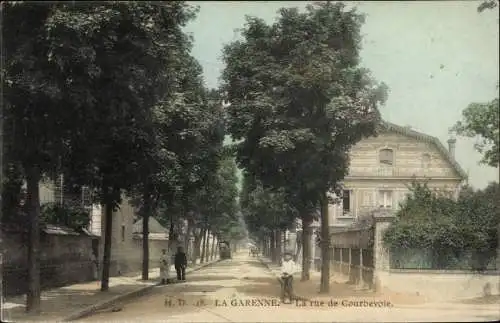 Ak La Garenne Hauts de Seine, La rue de Courbevoie