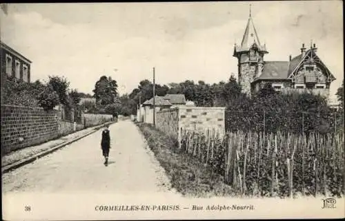 Ak Cormeilles en Parisis Val d'Oise, Rue Adolphe Nourrit