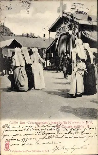 Ak Niort environs Deux Sèvres, Coiffes dite Sainteongeoises, tenue de fete