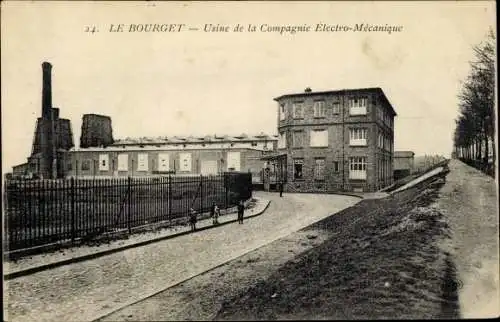 Ak Le Bourget Seine-Saint-Denis, Usine de la Compagnie Électro Mécanique