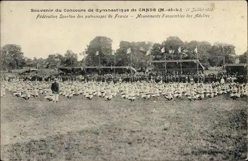 Ak Cande Maine et Loire, Concours de Gymnastique 1910, Federation Sportive des patronages de France