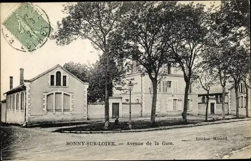 Ak Bonny sur Loire Loiret, Avenue de la Gare