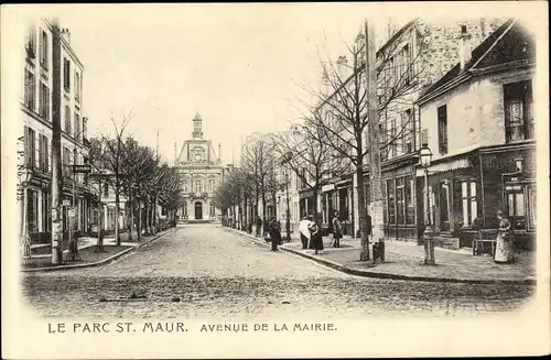 Ak Le Parc de Saint Maur Val de Marne, Avenue de la Mairie