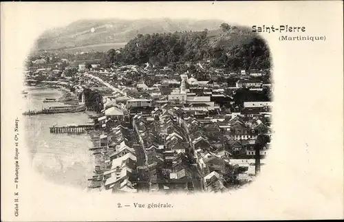 Ak Saint Pierre Martinique, Vue generale