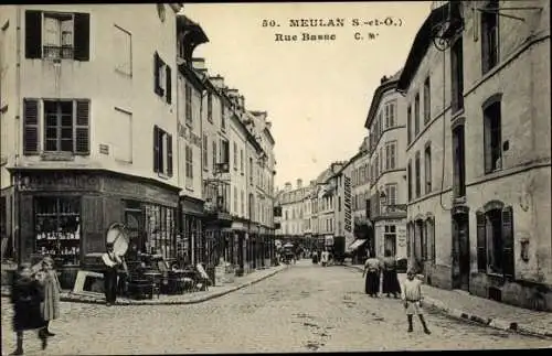 Ak Meulan en Yvelines, Rue Basse, Geschäfte