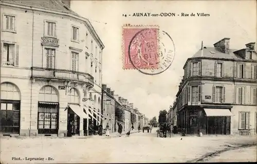 Ak Aunay sur Odon Calvados, Rue de Villers