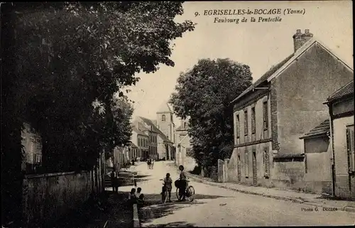 Ak Egriselles le Bocage Yonne, Faubourg de la Pentecole