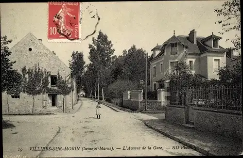 Ak Villiers-sur-Morin Seine et Marne, L'Avenue de la Gare