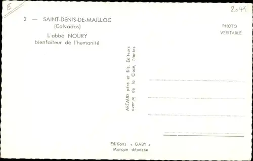 Ak Saint Denis de Mailloc Calvados, L´Abbé Noury