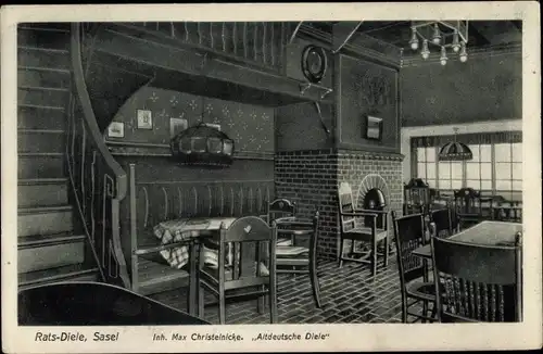 Ak Hamburg Wandsbek Sasel, Rats Diele, Altdeutsche Diele