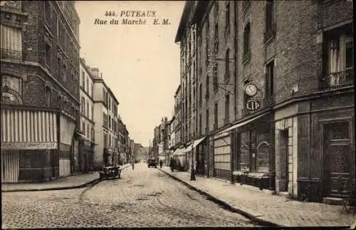 Ak Puteaux Hauts de Seine, Rue du Marché