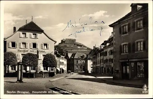 Ak Staufen im Breisgau, Hauptstraße, Schloßberg