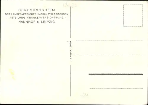 Ak Naunhof bei Leipzig, Genesungsheim der Landesversicherungsanstalt, Speisesaal