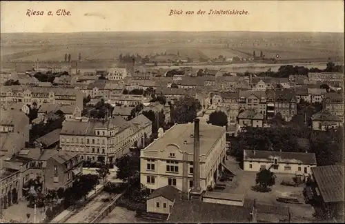 Ak Riesa an der Elbe Sachsen, Blick von der Trinitatiskirche