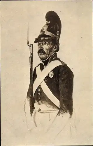 Künstler Ak Spitzweg, Carl, Soldat in Uniform