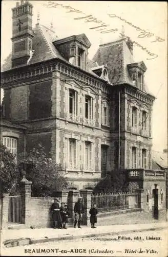 Ak Beaumont en Auge Calvados, Hotel de Ville