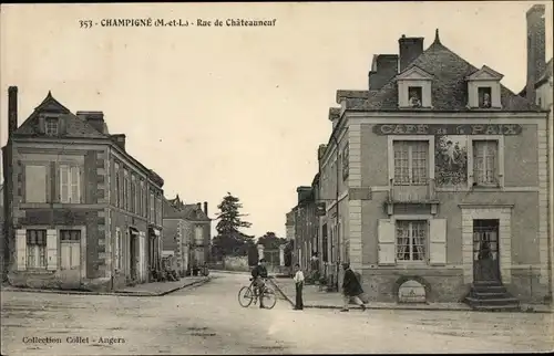 Ak Champigné Maine-et-Loire, Rue Chateauneuf