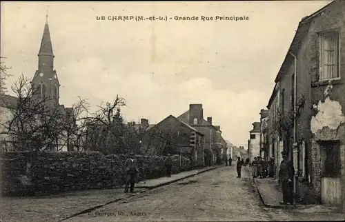 Ak Le Champ Maine-et-Loire, Grande Rue Principale