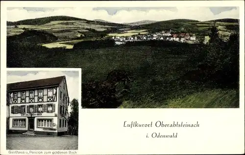 Ak Obererabtsteinach Abtsteinach an der Bergstraße, Panorama, Gasthaus zum goldenen Bock