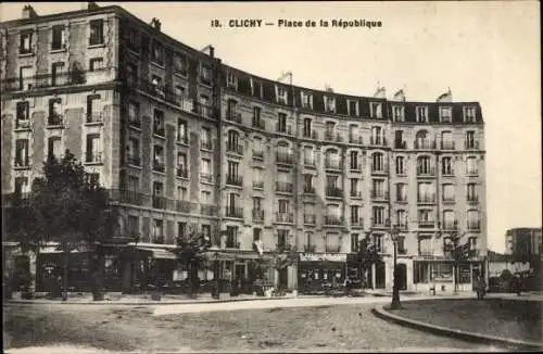 Ak Clichy Hauts de Seine, Place de la Republique