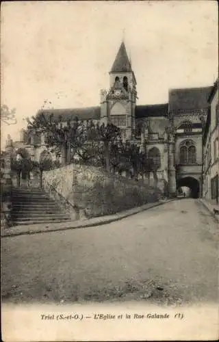 Ak Triel Yvelines, L'Eglise et la Rue Galande