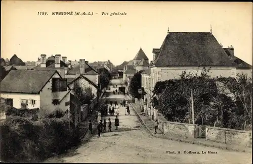 Ak Marigné Maine et Loire, Vue generale