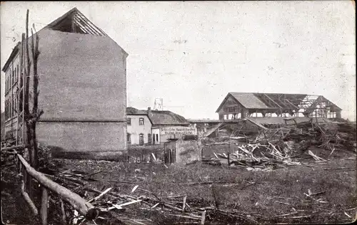 Ak Chemnitz in Sachsen, Sturmkatastrophe 1916, zerstörte Häuser
