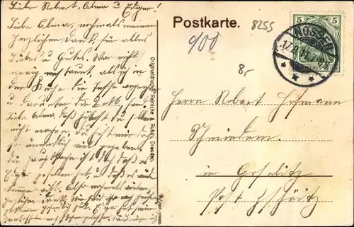 Ak Nossen in Sachsen, Bismarck Straße, Denkmal