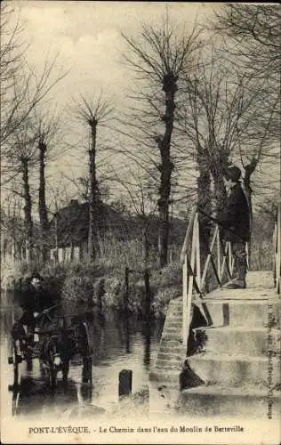 Ak Pont l Eveque Calvados, Le Chemin dans l'eau du Moulin de Betteville
